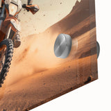 Mid-century modernist acrylic print of a large abstract motorcycle, in monochrome shades, ideal for dining room art.