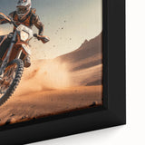 Extra large black wall art featuring a textured, colorful motorcycle design on a framed canvas, ideal for living room decor.
