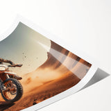 Extra large wall art featuring a motorcycle design in line art style on a rolled print, suitable for large living room decor.
