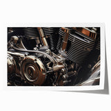 Extra large rolled print of a vintage motorcycle, featuring muted earth tones.