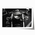 Extra large rolled print of a vintage motorcycle in muted sepia tones, ideal for art wall dining room.