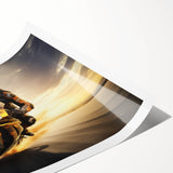 Extra large wall art featuring a line art design of flowers in black and white, printed on a rolled canvas.