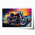 Extra large rolled print of a vintage motorcycle, in muted gray tones, ideal for art wall dining room.