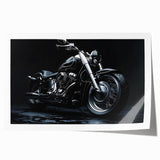 Extra large rolled print featuring a detailed motorcycle illustration, set against a muted gray background.