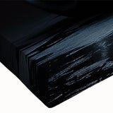 Large art of a black and white motorcycle on stretched canvas, suitable for bedroom wall decor.