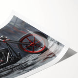 Extra large wall art featuring a detailed line art of flowers on a motorcycle, in black and white.