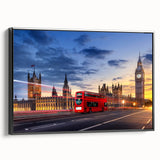 Black and white vintage poster art of service vehicles on a framed canvas, suitable for bedroom decor.