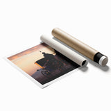 Extra large wall art depicting a vintage floral print on a rolled canvas.