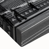 Black and white landscape painting of service vehicles on stretched canvas, suitable for bedroom wall art.