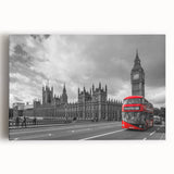Black and white stretched canvas of vintage service vehicles, ideal for kitchen wall art.