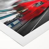 Art deco style poster of vintage cars in monochrome shades, printed on rolled canvas, suitable for dining room decor.