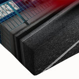 Large art featuring a black and white landscape painting of service vehicles on stretched canvas, suitable for bedroom decor.