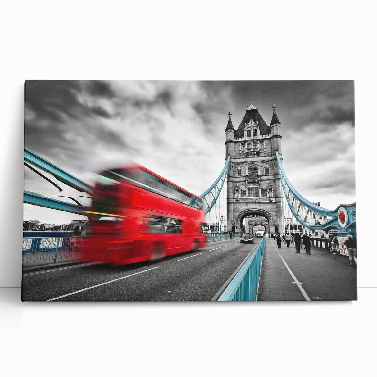 Black and white stretched canvas of service vehicles, ideal for kitchen wall art or bedroom decor.