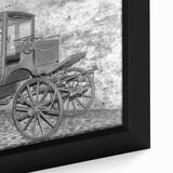 Extra large black wall art featuring colorful, textured depictions of various service vehicles on a framed canvas.