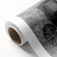 Art deco style poster of colorful vintage cars on rolled canvas, ideal for nursery wall art.