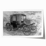Rolled print of a collection of service vehicles in muted colors, suitable as art wall dining room decor.