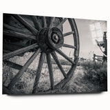 Acrylic print of abstract vehicles in muted gray and blue tones, ideal for bedroom or dining room art.