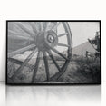 Large abstract wall art of assorted vehicles in muted colors on a black acrylic frame, suitable for modern office decor.