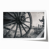 Rolled print of a colorful city transportation scene on canvas, ideal for art wall dining room placement.