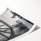 Extra large wall art featuring line art flowers in black and white, printed on rolled canvas.