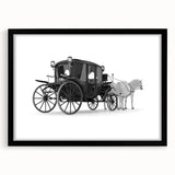 Extra large abstract art print featuring vibrant, colorful textured design of service vehicles, framed in black.