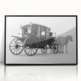 Large abstract wall art featuring a collection of stylized service vehicles in black and white tones, framed in acrylic.