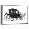 Black and white framed canvas of vintage cars in a row, ideal for bedroom wall art with a retro vibe.