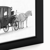 Black wall art featuring a close-up of colorful, textured service vehicles on a framed canvas, ideal for living room decor.