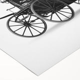 Art deco poster of vintage cars in rich sepia tones, printed on rolled canvas, ideal for dining room wall art.