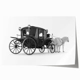 Rolled print of a vibrant, colorful depiction of assorted service vehicles, ideal for art wall dining room.