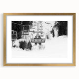 Extra large abstract art print featuring textured service vehicles in muted earth tones on a gold-framed canvas.