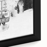 Extra large framed canvas featuring a close-up of colorful, textured service vehicles on a black background.