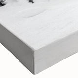 Black and white landscape art painting on stretched canvas featuring service vehicles, ideal for bedroom wall art.