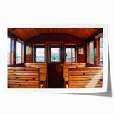 Extra large wall art featuring a collection of detailed service vehicles in muted earth tones on rolled print.