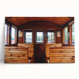 Black and white stretched canvas depicting a vintage service vehicle, ideal for kitchen wall art or bedroom decor.