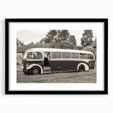 Extra large abstract art print featuring vibrant, colorful textured vehicles on a black framed canvas.