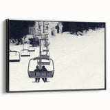 Black and white vintage poster art of service vehicles on framed canvas, ideal for bedroom wall decor.
