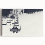 Black and white stretched canvas featuring a collection of vintage service vehicles.