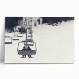 Black and white stretched canvas featuring a detailed illustration of assorted service vehicles, ideal for kitchen wall art.