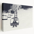 Stretched canvas featuring a collection of detailed service vehicles in primary colors, ideal for kitchen wall art.