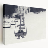 Stretched canvas featuring a collection of detailed service vehicles in primary colors, ideal for kitchen wall art.