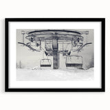 Abstract art print featuring colorful, textured vehicles on a large canvas, ideal for living room decor.