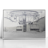 Art deco poster of stylized vintage cars in monochrome, framed acrylic, ideal for nursery wall art.