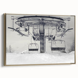 Framed canvas depicting a vintage black car in a landscape setting, ideal for bedroom wall art.