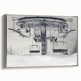 Framed canvas of a vintage black and colorful landscape art painting depicting classic cars in a row.