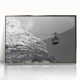 Mid-century modernist art featuring a collection of stylized service vehicles in muted colors on silver acrylic.