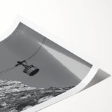 Extra large wall art featuring line art flowers in monochrome, ideal for large living room wall decor, rolled print format.