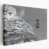 Large art print of assorted service vehicles in vibrant primary colors on stretched canvas, ideal for kitchen wall art.