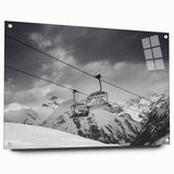 Acrylic print of a side view of various service vehicles in muted earth tones, ideal for dining room decor.