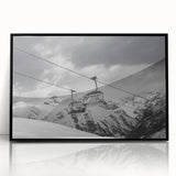 Large abstract wall art featuring a collection of mid-century modernist service vehicles in muted colors.